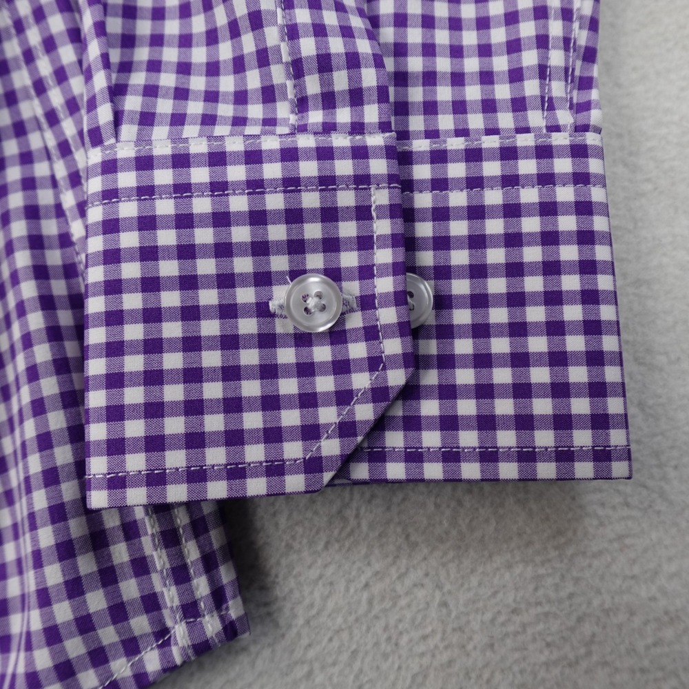 Lot of 2 State and Liberty Dress Shirts Mens Medium Check Plaid Stretch Athletic - Picture 6 of 16